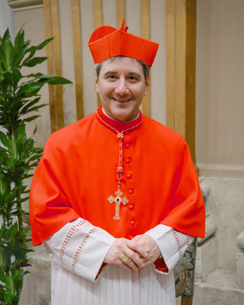 new cardinal frank leo (canada) poses during a courtesy visit following his appointment by the pope francis, during a consistory ceremony for the creation of 21 new cardinals on december 7, 2024 at st. peter's basilica at the vatican. photo: eric vandevil